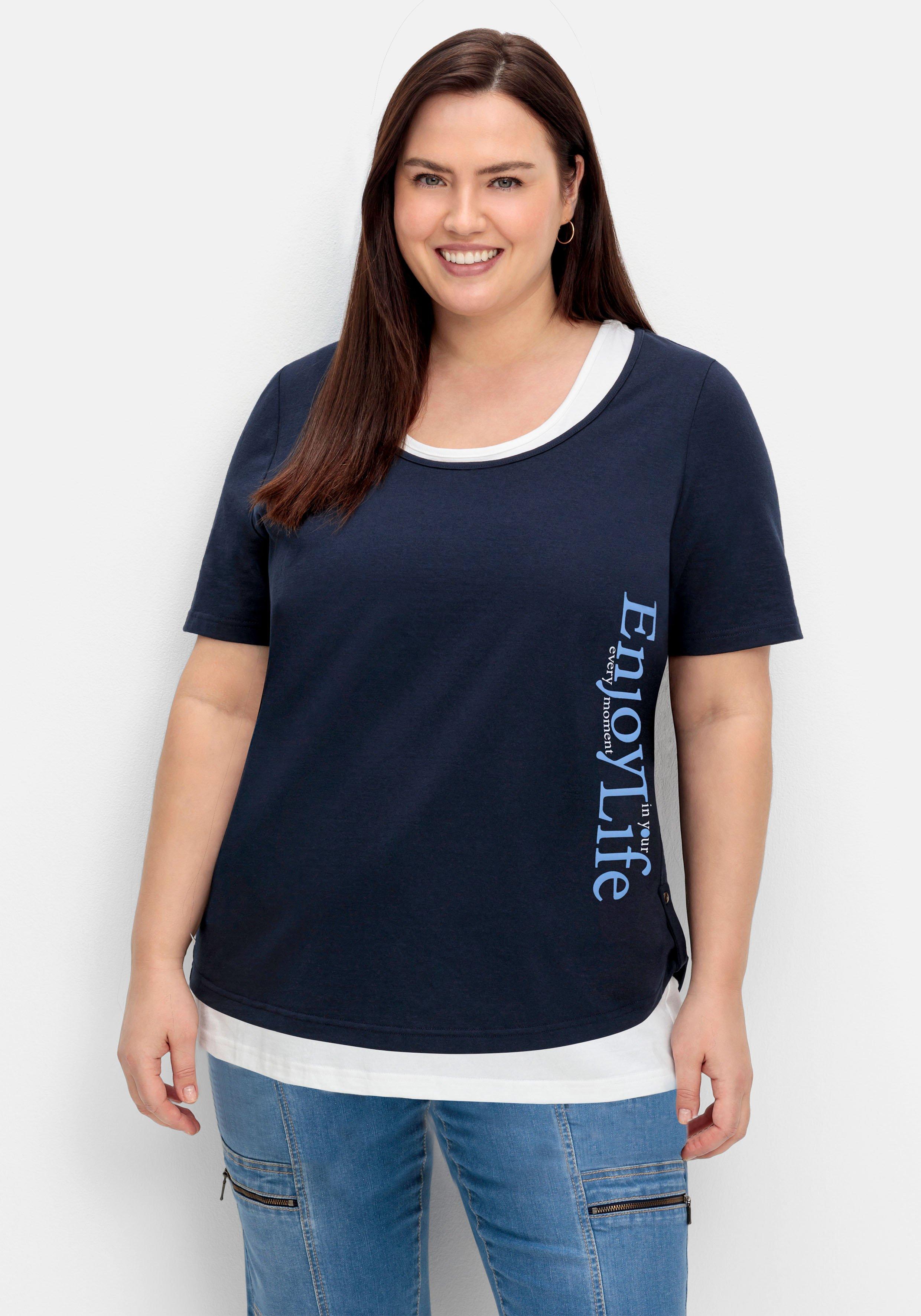 Jerseyshirt mit Wordingprint und separatem Top