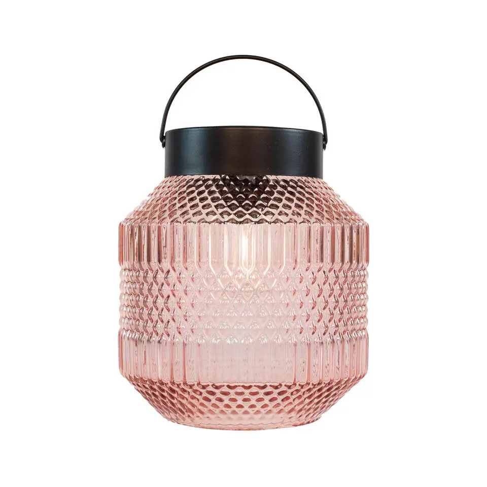 Anna Collection Tuin lantaarn Julia - Solar - zwart - D16 x H16 cm