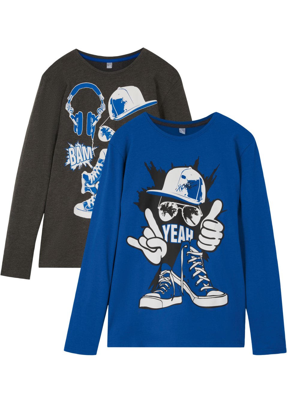 Lot de 2 T-shirts manches longues garçon en coton
