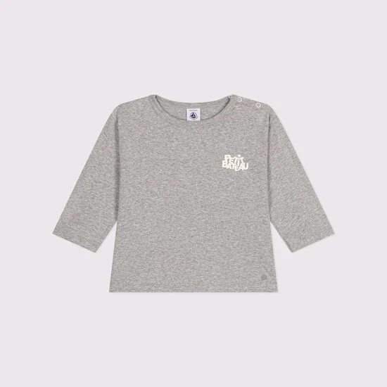 Tee-shirt à manches longues en coton   Chiné        de               Petit Bateau