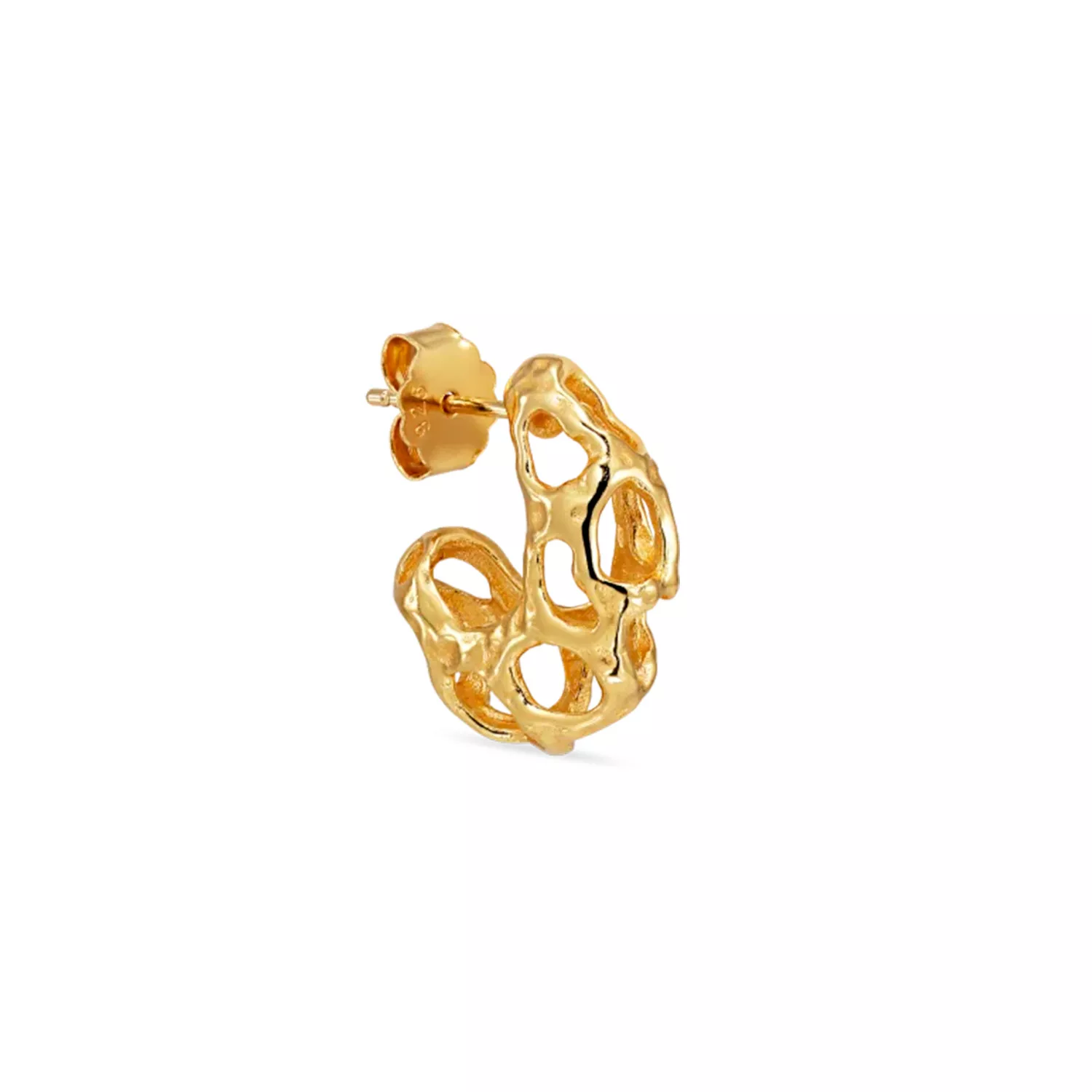Jane Kønig Small Chunky Space Ørering Single 18 kt. Forgyldt Sølv SCSE-AW23-G