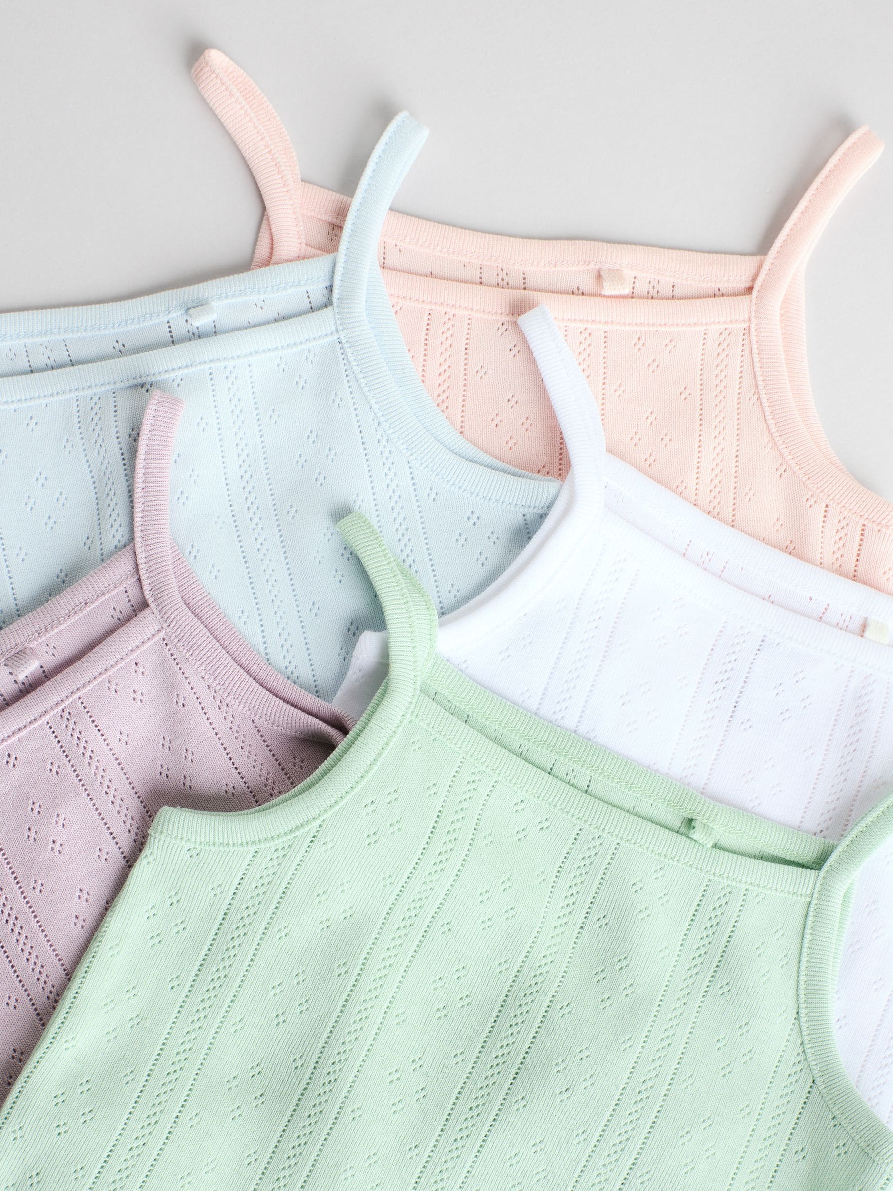 Pastel - 5 Pack Vest Pointelle Baby Bodysuits