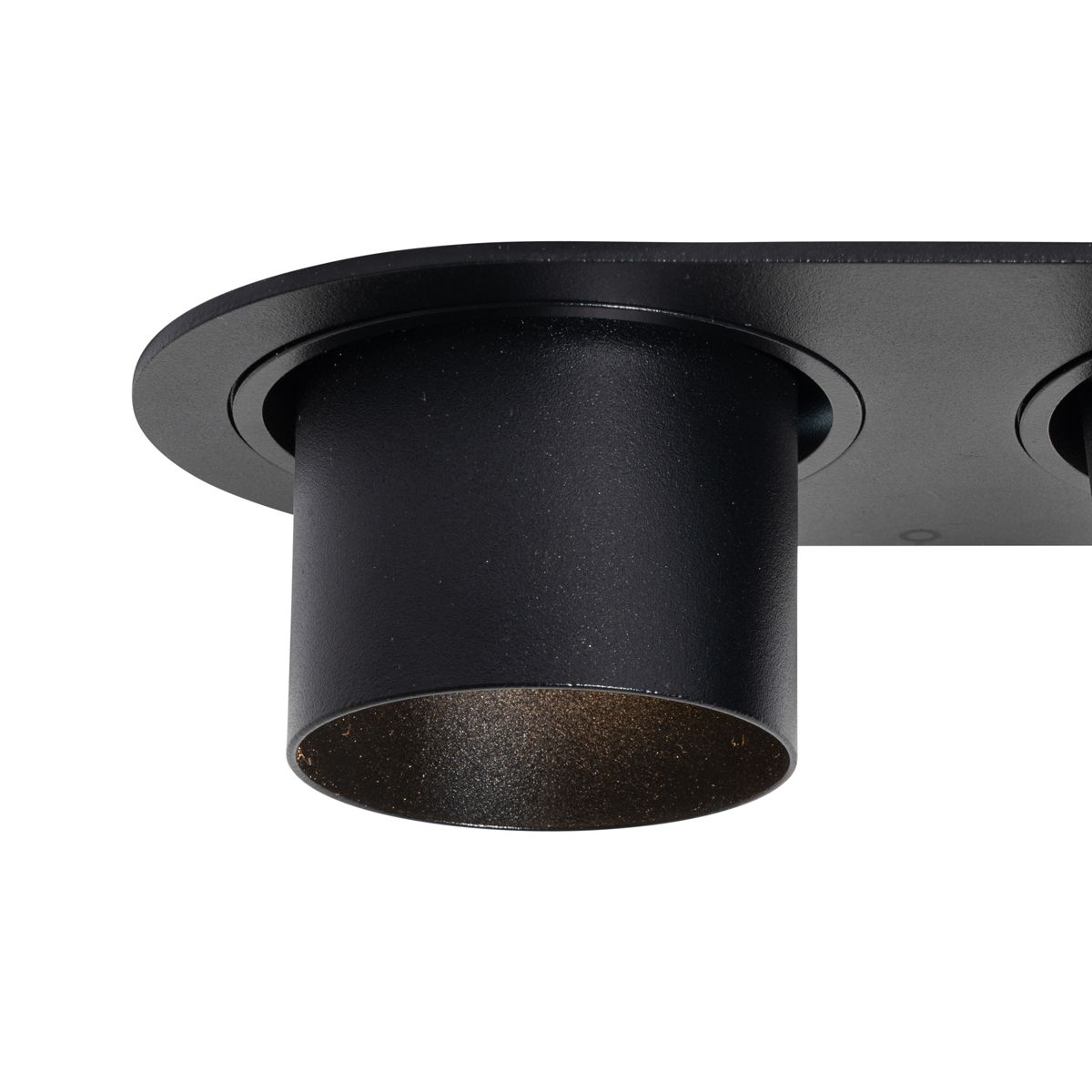 Afgeronde inbouwspot zwart GU10 50mm 2-lichts - Installa