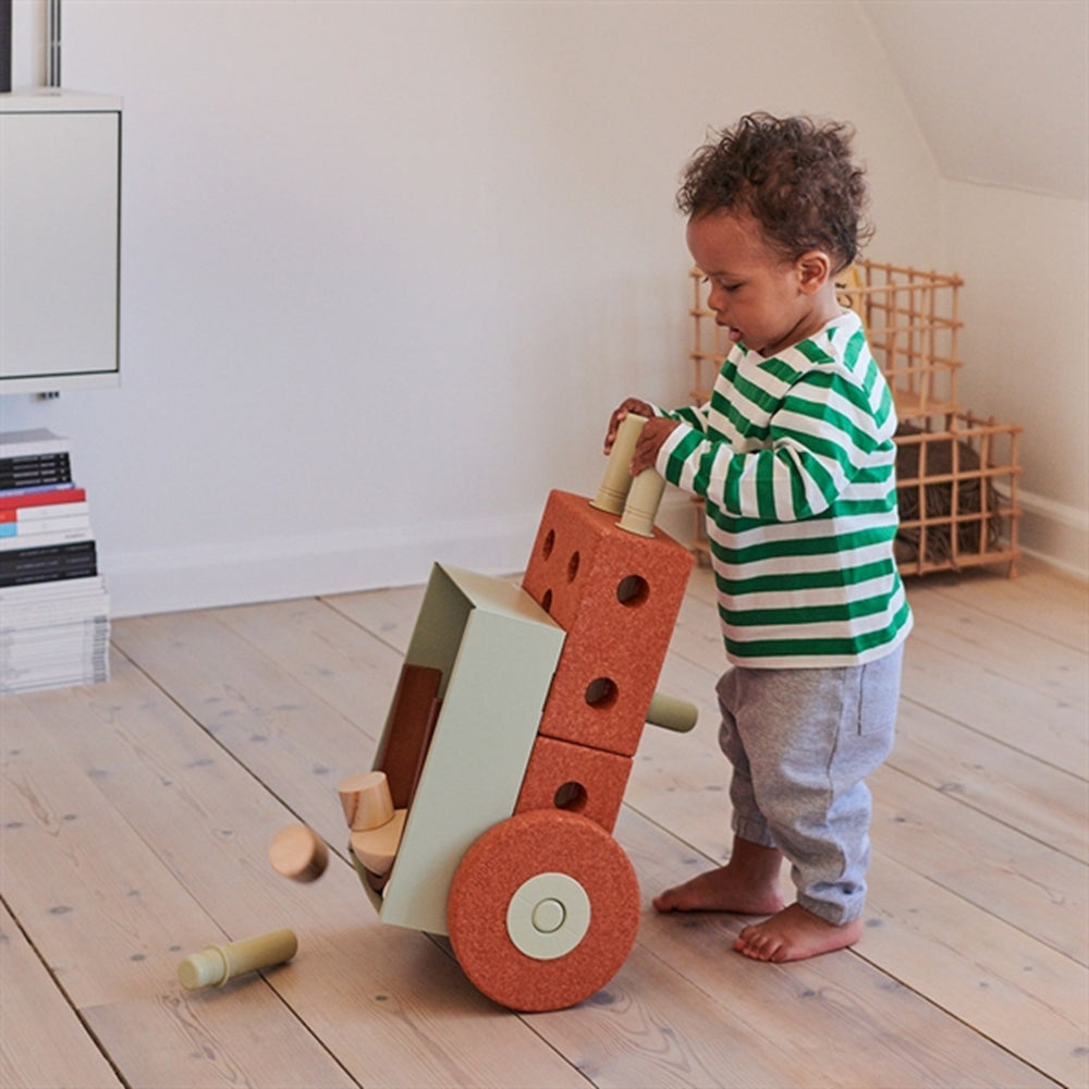 3-i-1 Baby Walker Burnt Orange/Dusty Green | Luksusbaby