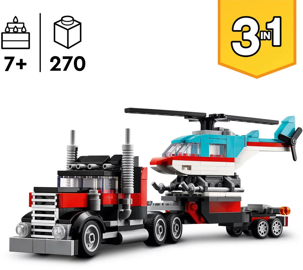 LEGO®CREATOR 31146 - LE CAMION REMORQUE AVEC HELICOPTERE