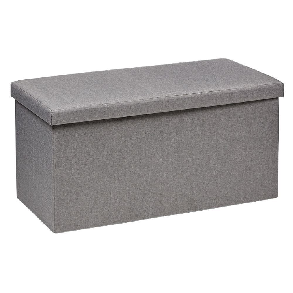 Banc coffre Clara Gris - L76,5 x P38 x H37,5 cm