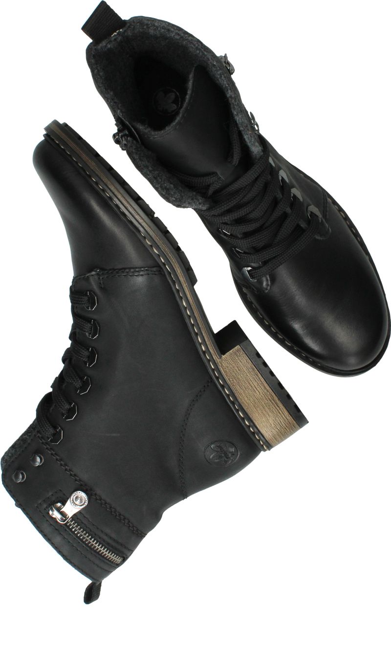 Rieker Veterboots Zwart Dames