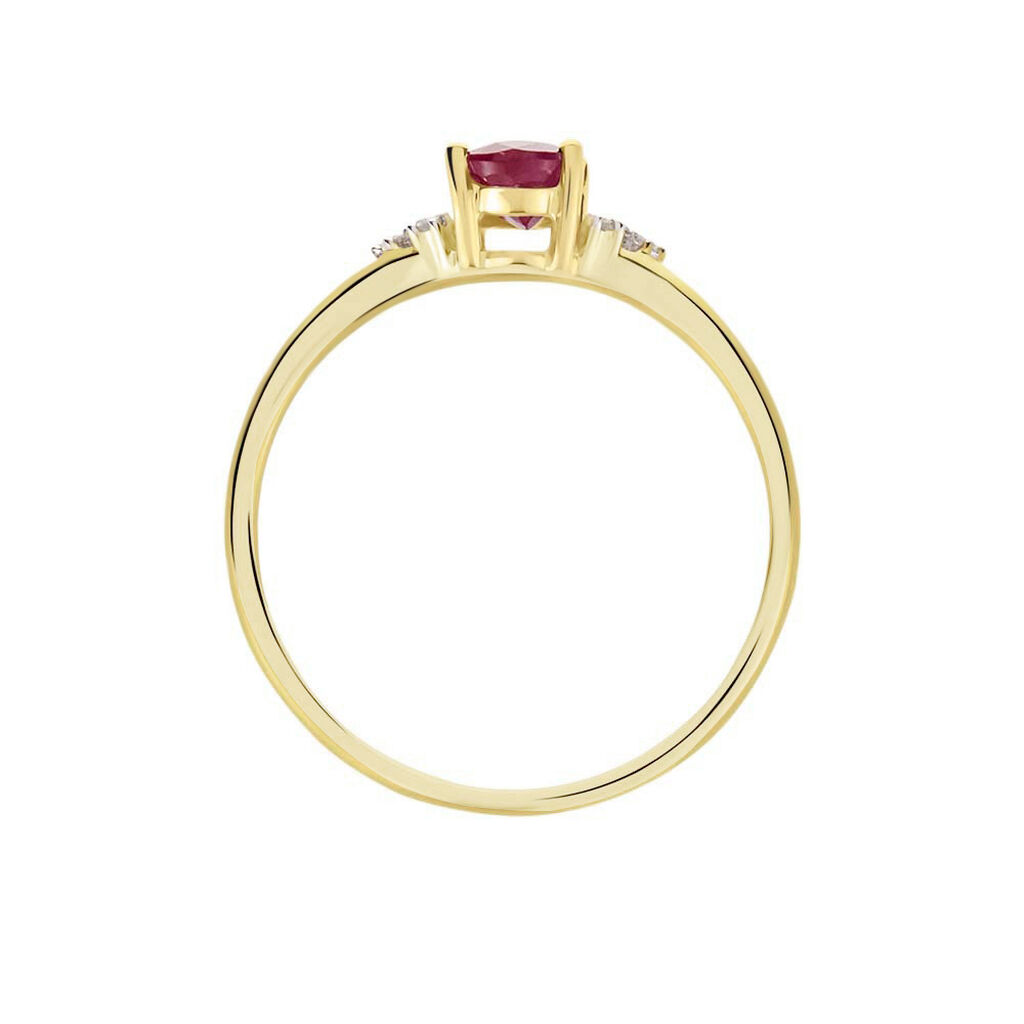 Bague Or Jaune Marie Rubis Diamants