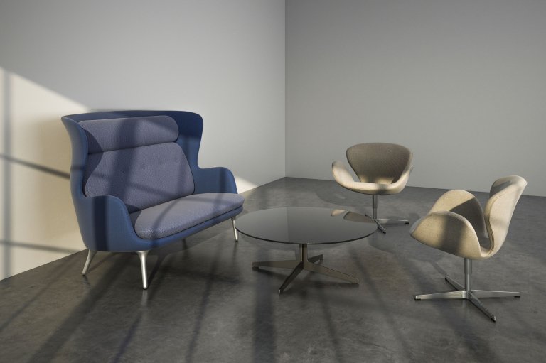 Fritz Hansen Ro JH110 bank 2-zits blauw