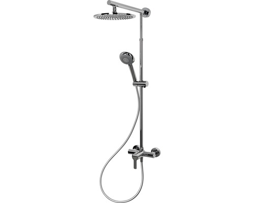 Douchekolom inclusief Schulte Classic eengreepsmengkraan plus extra platte ronde chromen douchekop D962031