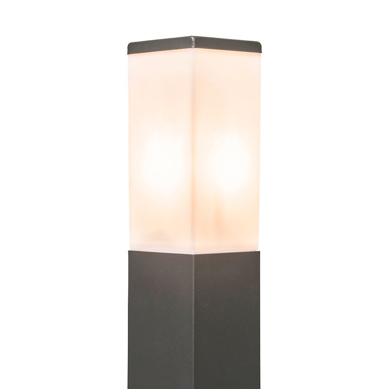 Buitenlamp donkergrijs met opaal glas met grondpin en kabelmof 45cm IP44 - Malios