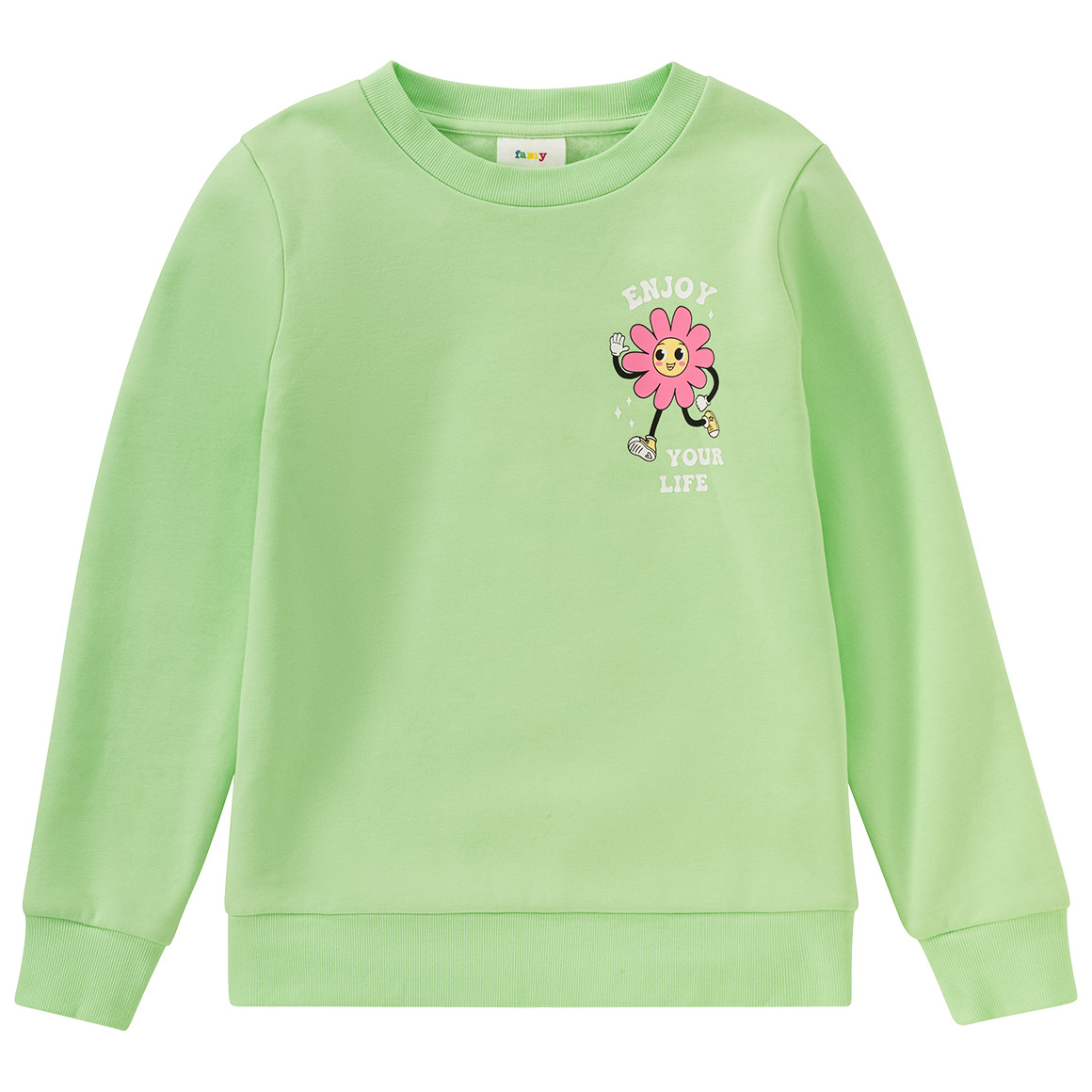 Famy Mädchen Sweatshirt mit Print hellgrün