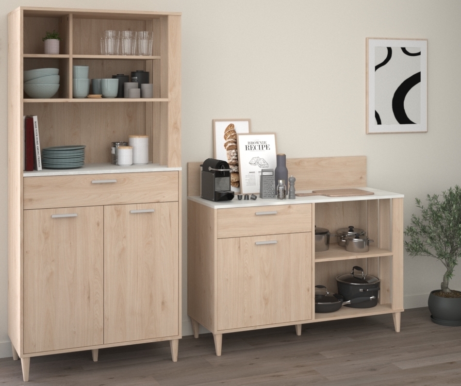2-teiliges Buffet-Set GALA 2 - Jackson Eiche - Beton-Optik