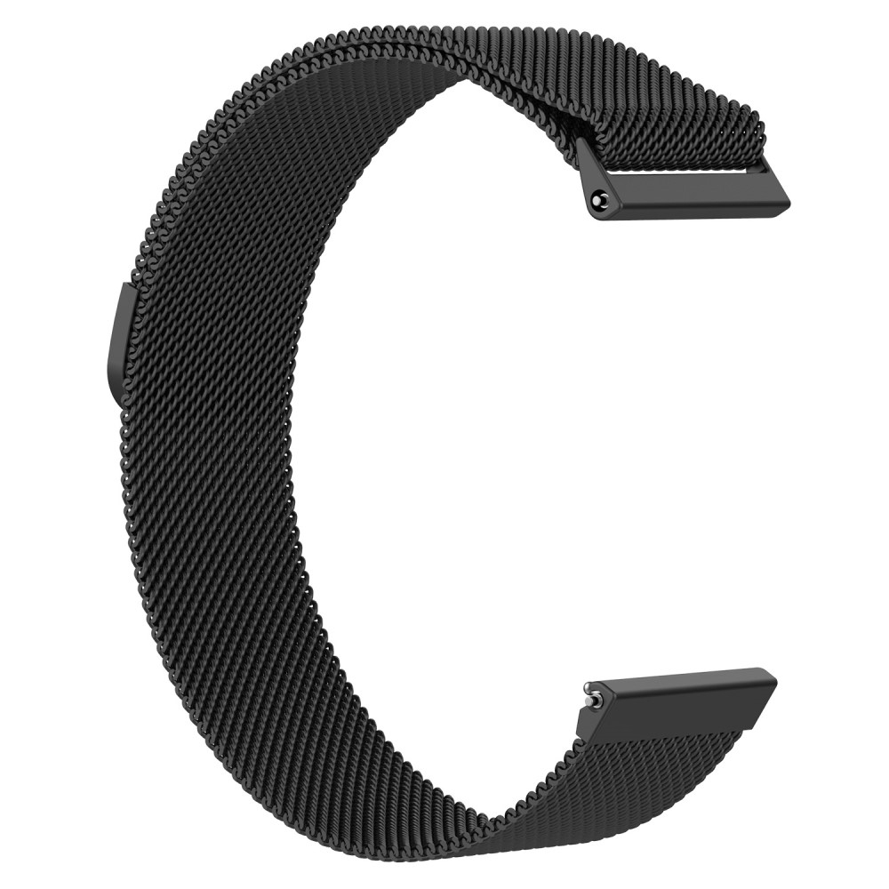 Fitbit Versa / Versa 2 / Versa Lite Edelstahl Armband Milanaise Magnetverschluss (Grösse S) - Schwarz