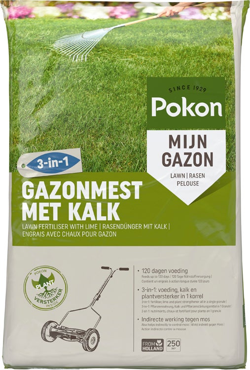 Pokon biologische gazonmest3-in-1 250 m² 16,8 kg