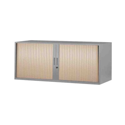 Réhausse pour armoire à rideaux métalliques - L120 x P43 x H43 cm - silver/imitation chêne clair