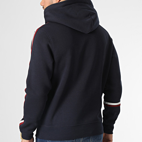Sweat Capuche A Bandes New Global Stripe 9339 Bleu Marine