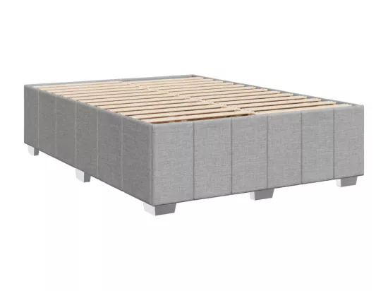 Sommier à lattes de lit avec matelas Gris clair 160x200cm Tissu