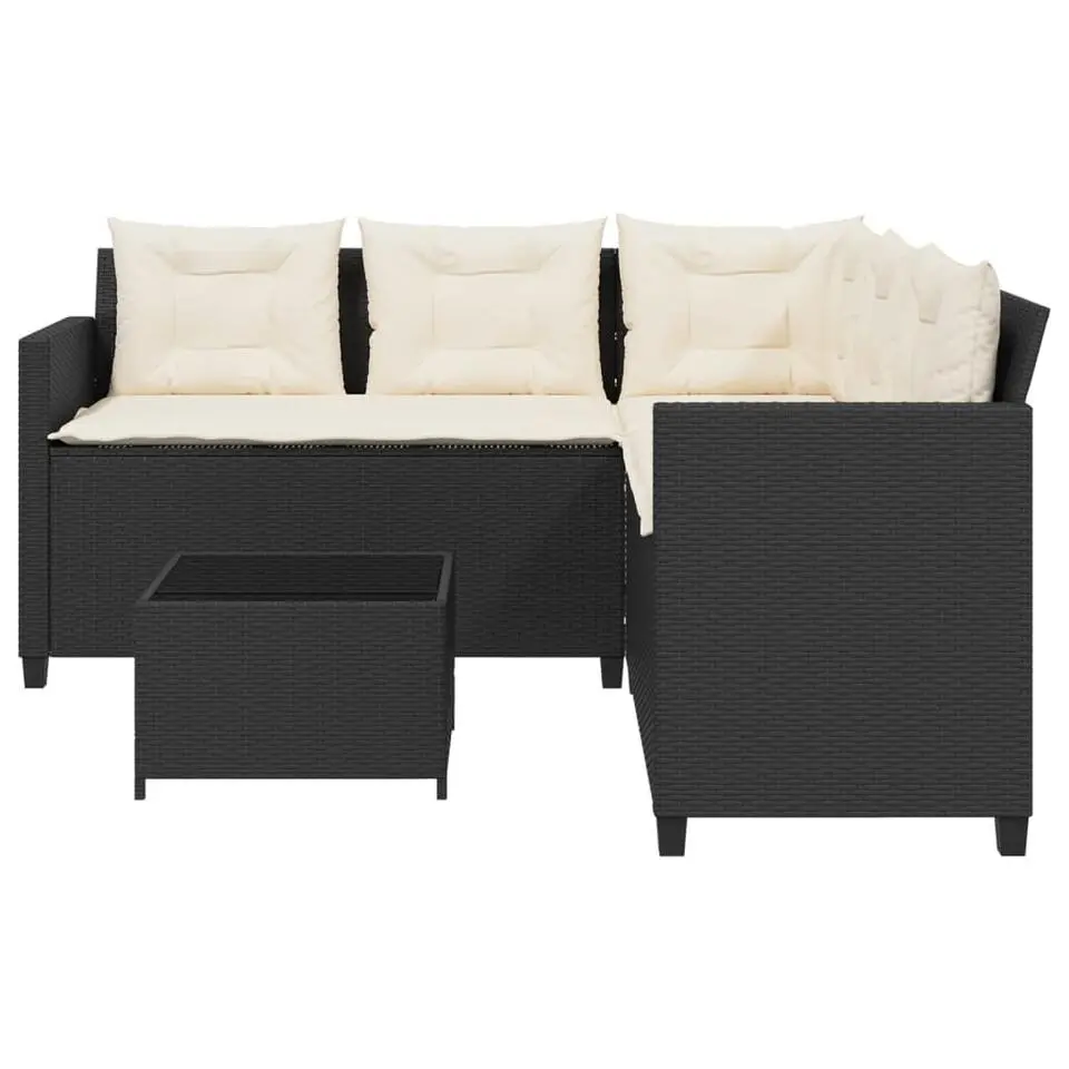 vidaXL - loungeset - Zwart - Poly rattan