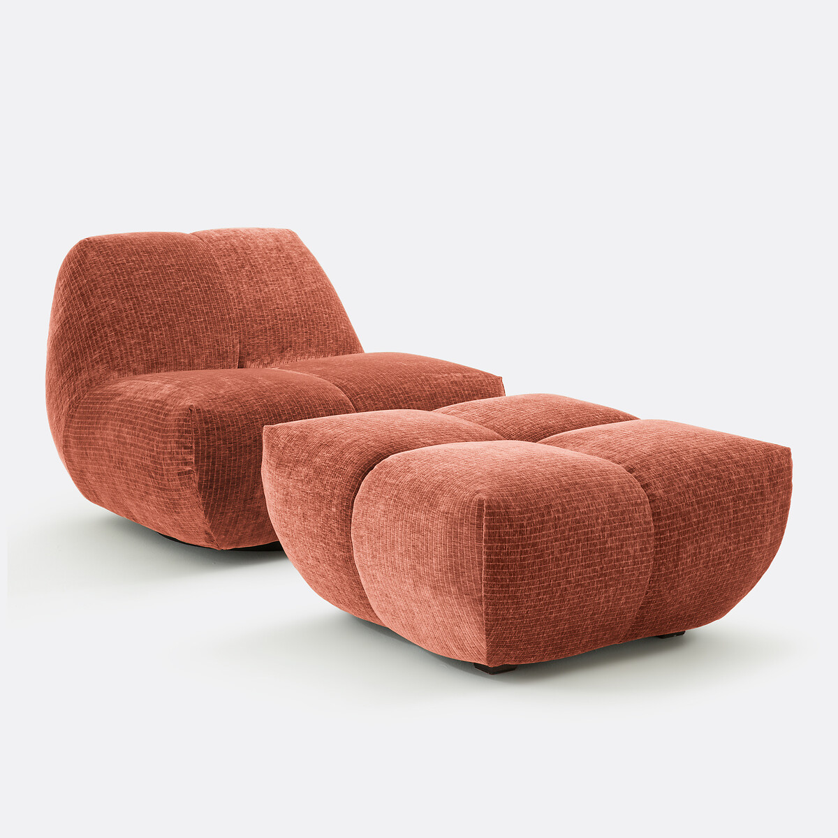 LA REDOUTE INTERIEURS<br>Draaibare fauteuil, vintage ribfluweel, Nuria