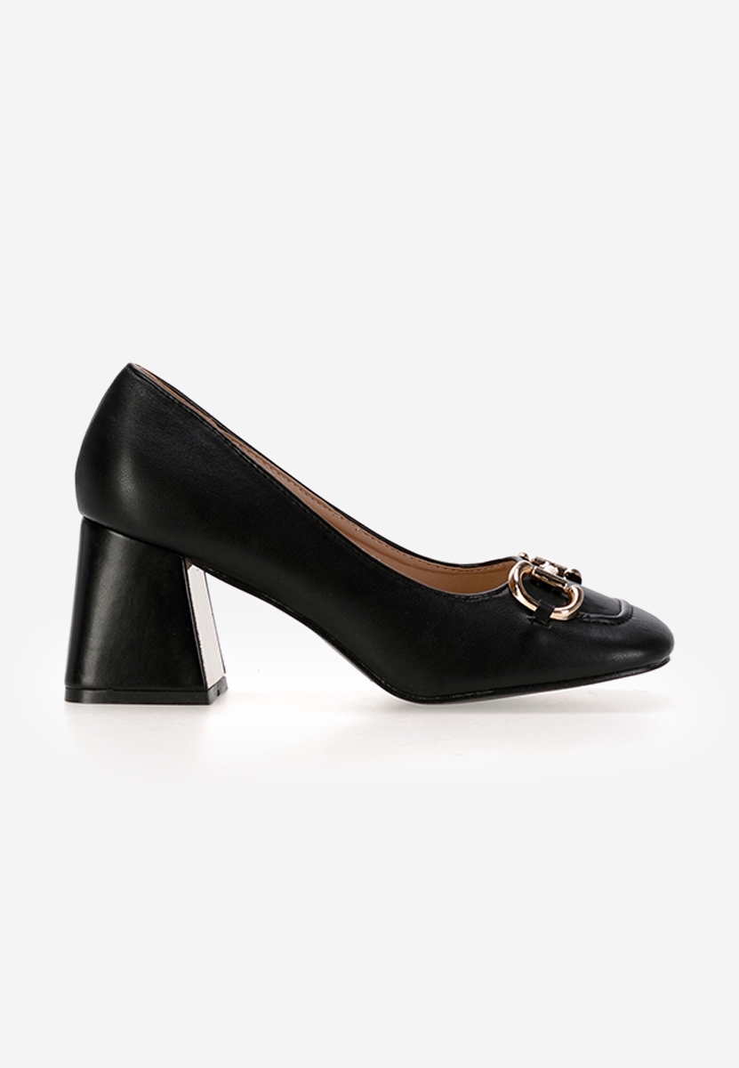 Chaussures à talon épais noirs Lexy