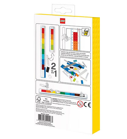 LEGO? Stationery Lineal - 30 cm - Byg Sølv m. Figur