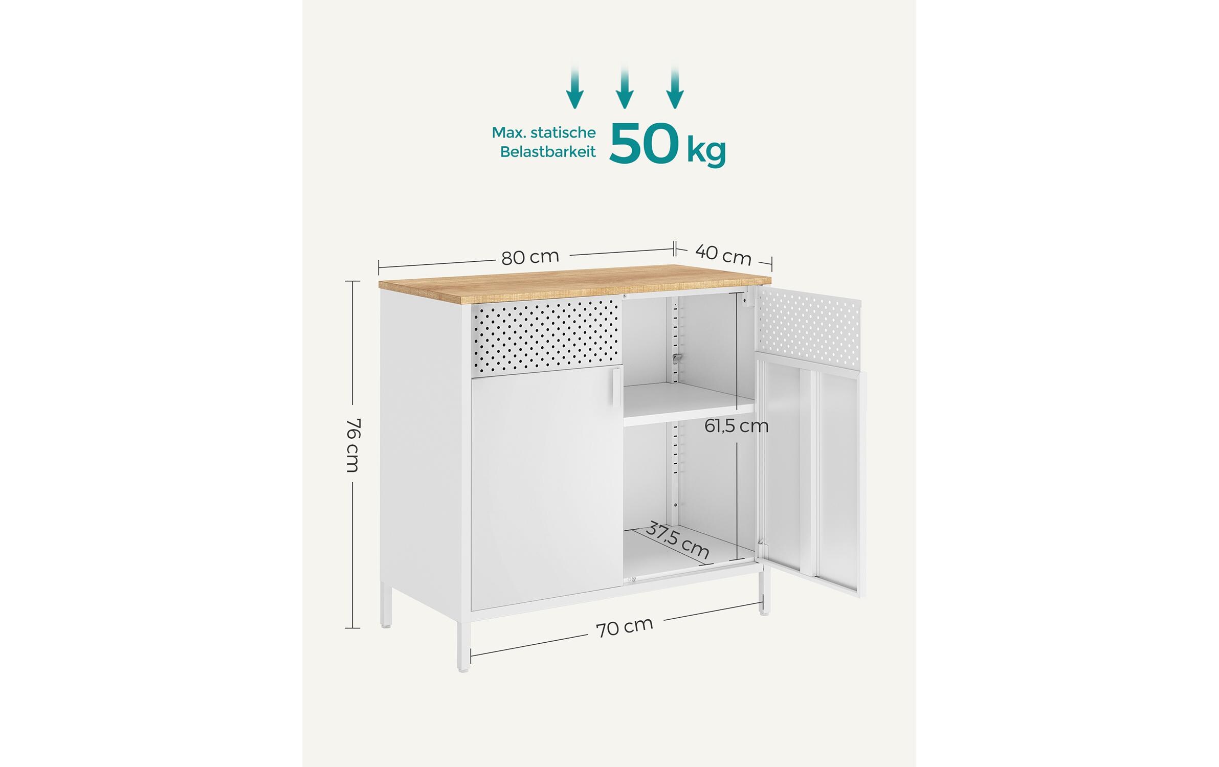 Kommode Ablageschrank 80 x 40 x 76 cm<br>Aufbewahrungsschrank