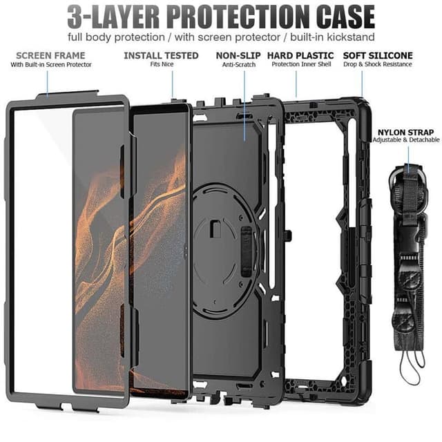 Hybrid cover med skulderrem Samsung Galaxy Tab S10 Plus