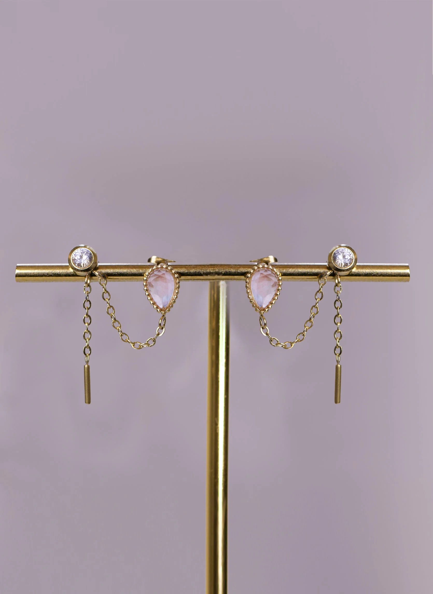 CYBELE - Boucles d'oreilles pendantes cybele | Rose