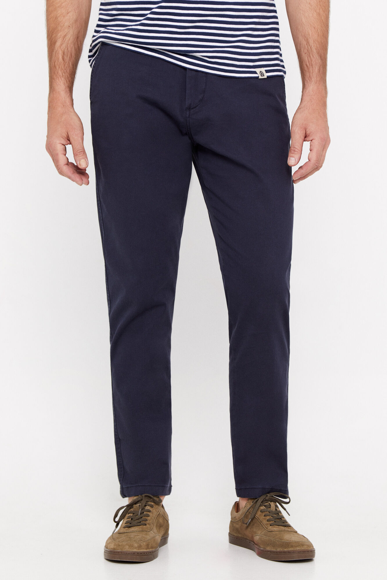 Calça chino leve com corte afunilado - Azul marinho