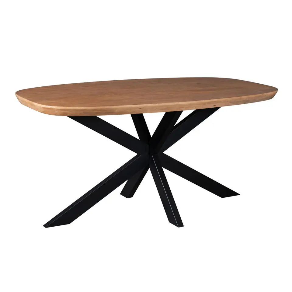 Eettafel Deens Ovaal Naturel Hout - 160x90x76cm - Madison