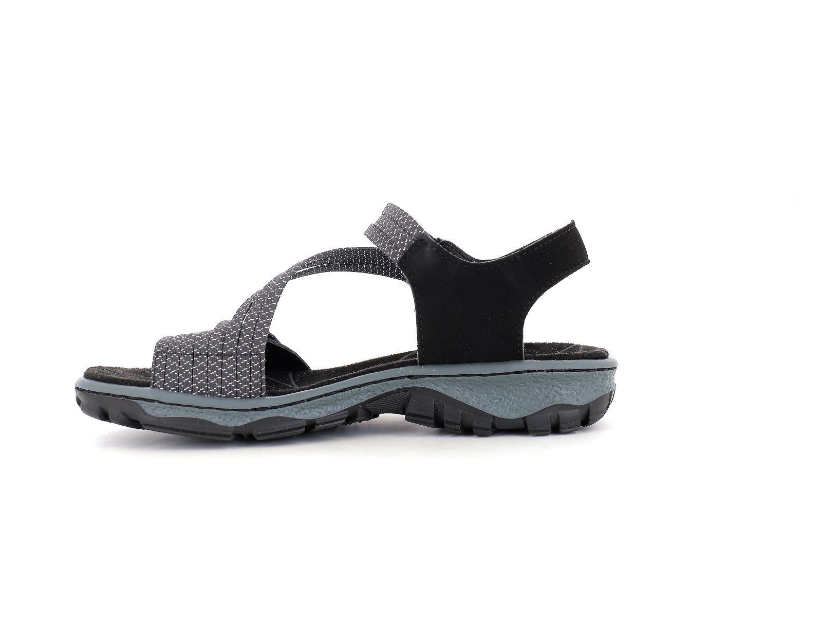 Rieker-68871 Matières combinées Noir