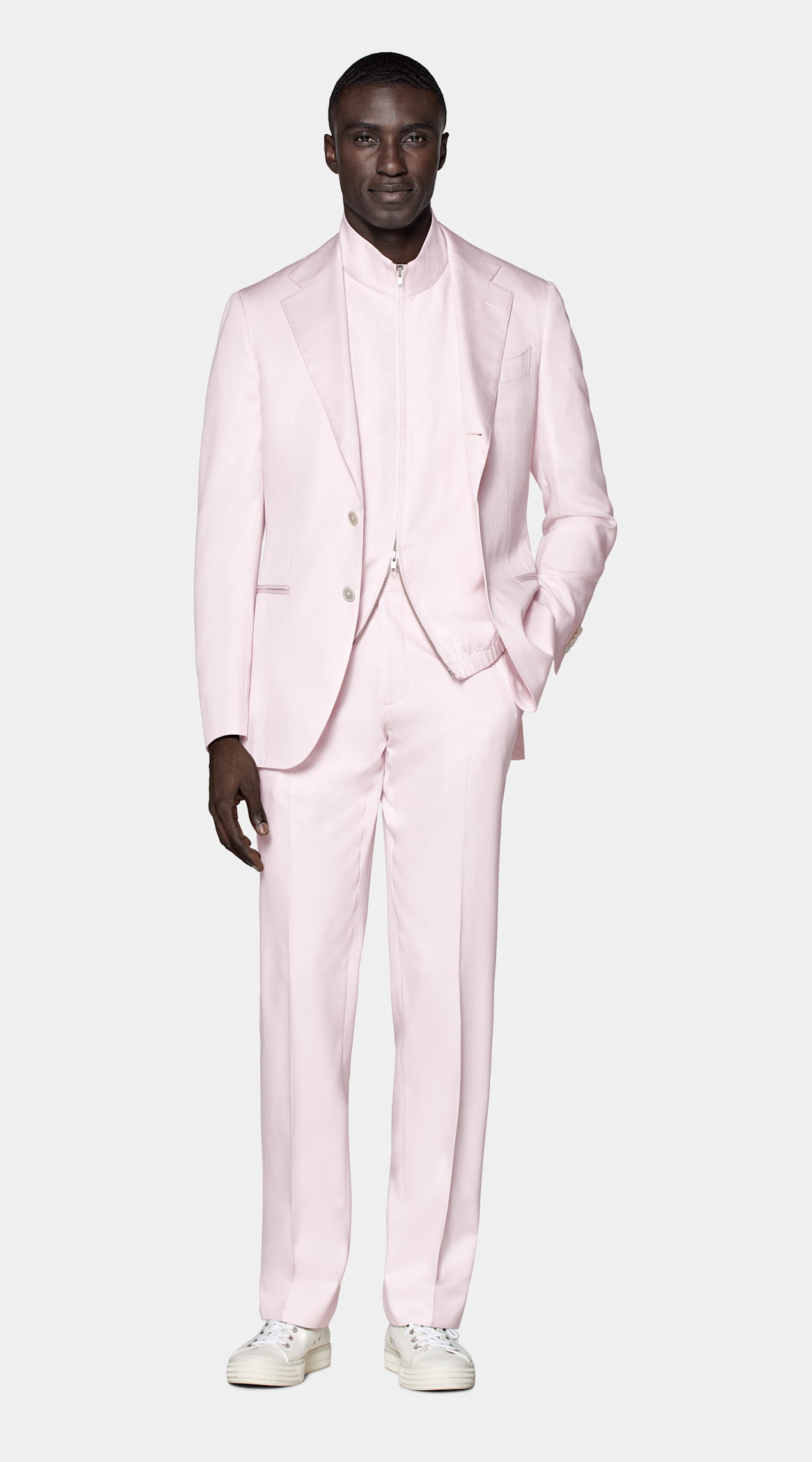 Costume Havana coupe Tailored rose clair