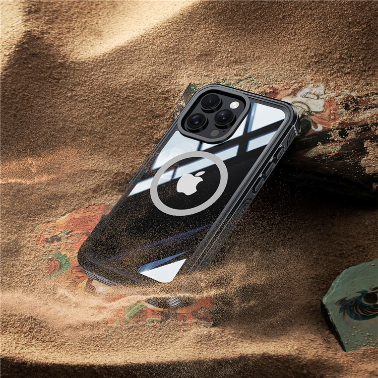 iPhone 16 Magnetische Schutzhülle mit Panzer Glas Backcover   Displayschutz (Magnet-Technologie) - Schwarz / Grau