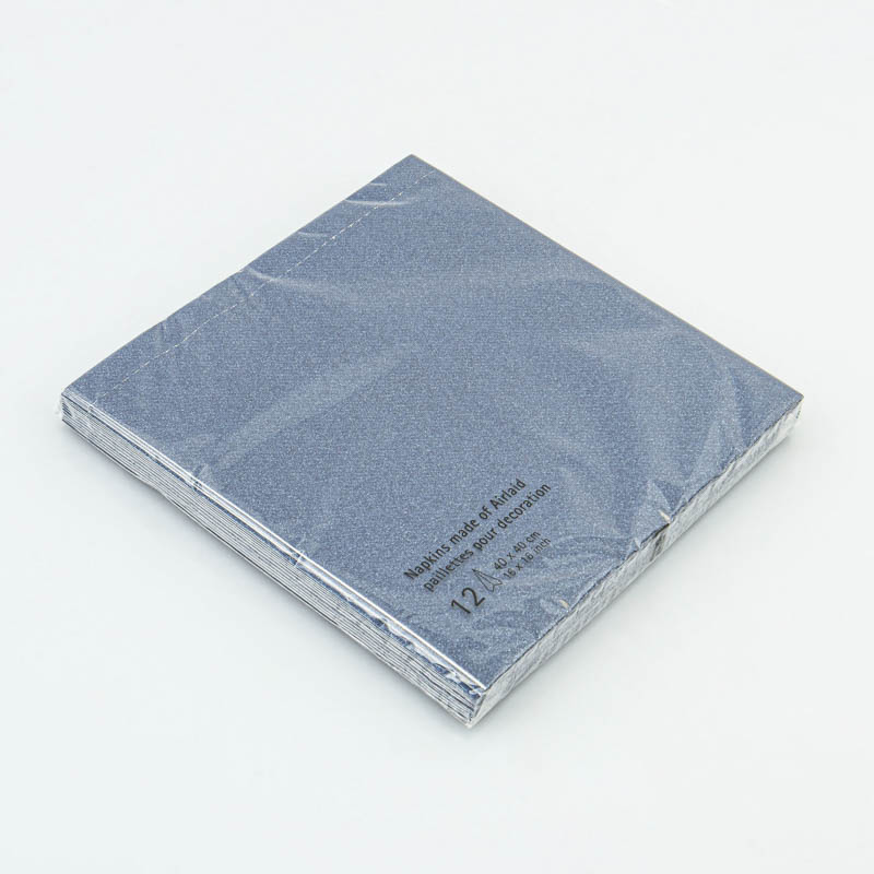 Lot de 12 serviettes pailletées bleues