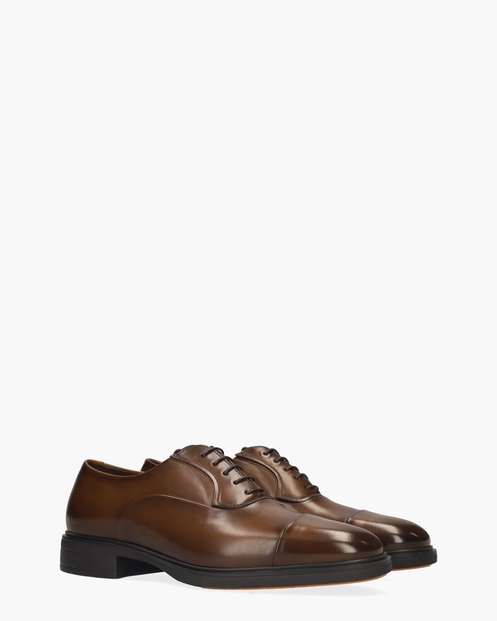 Santoni 18957 Donkerbruin Heren Veterschoenen