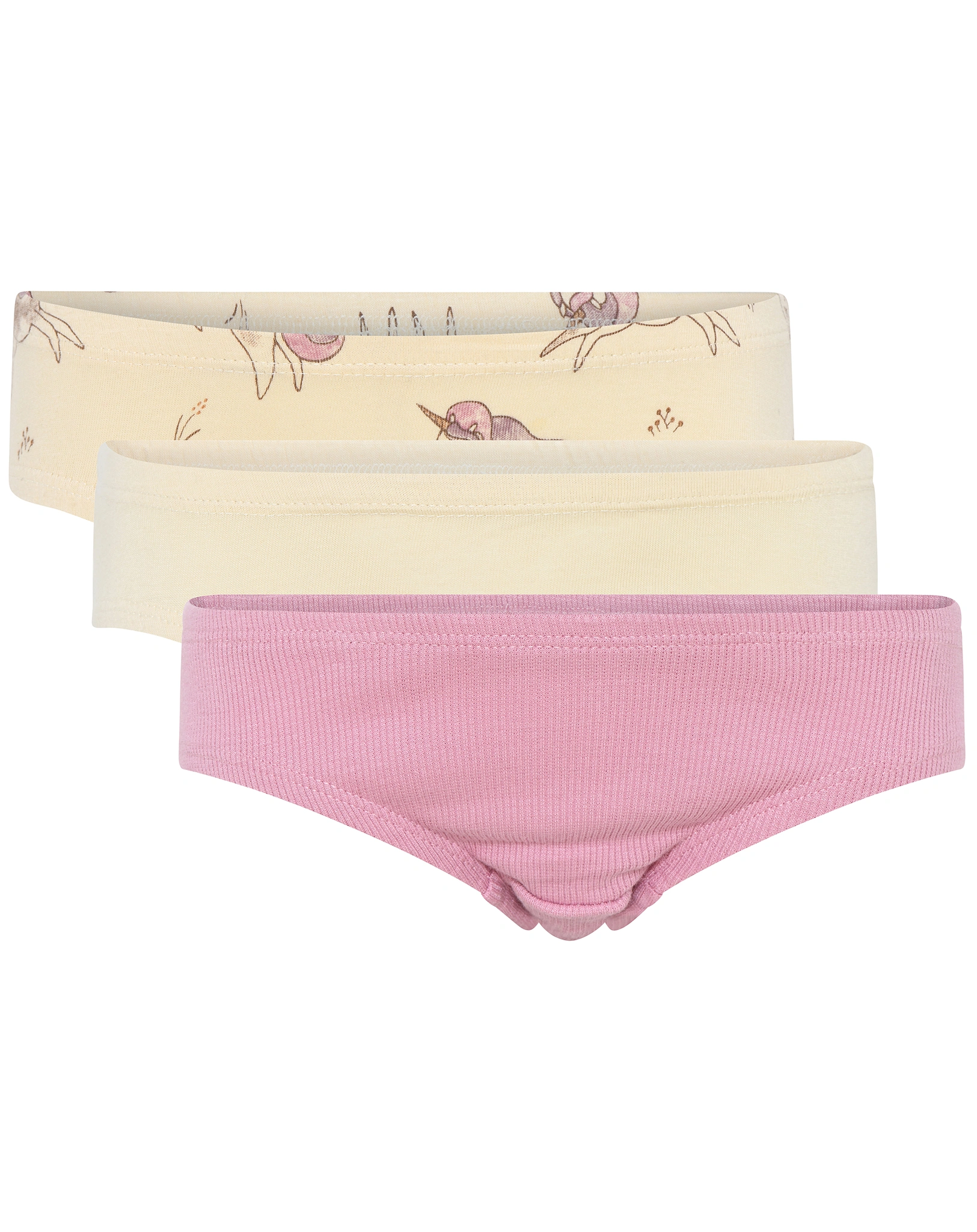 Unterhose EINHÖRNER 3er-Pack in biscotti/lila