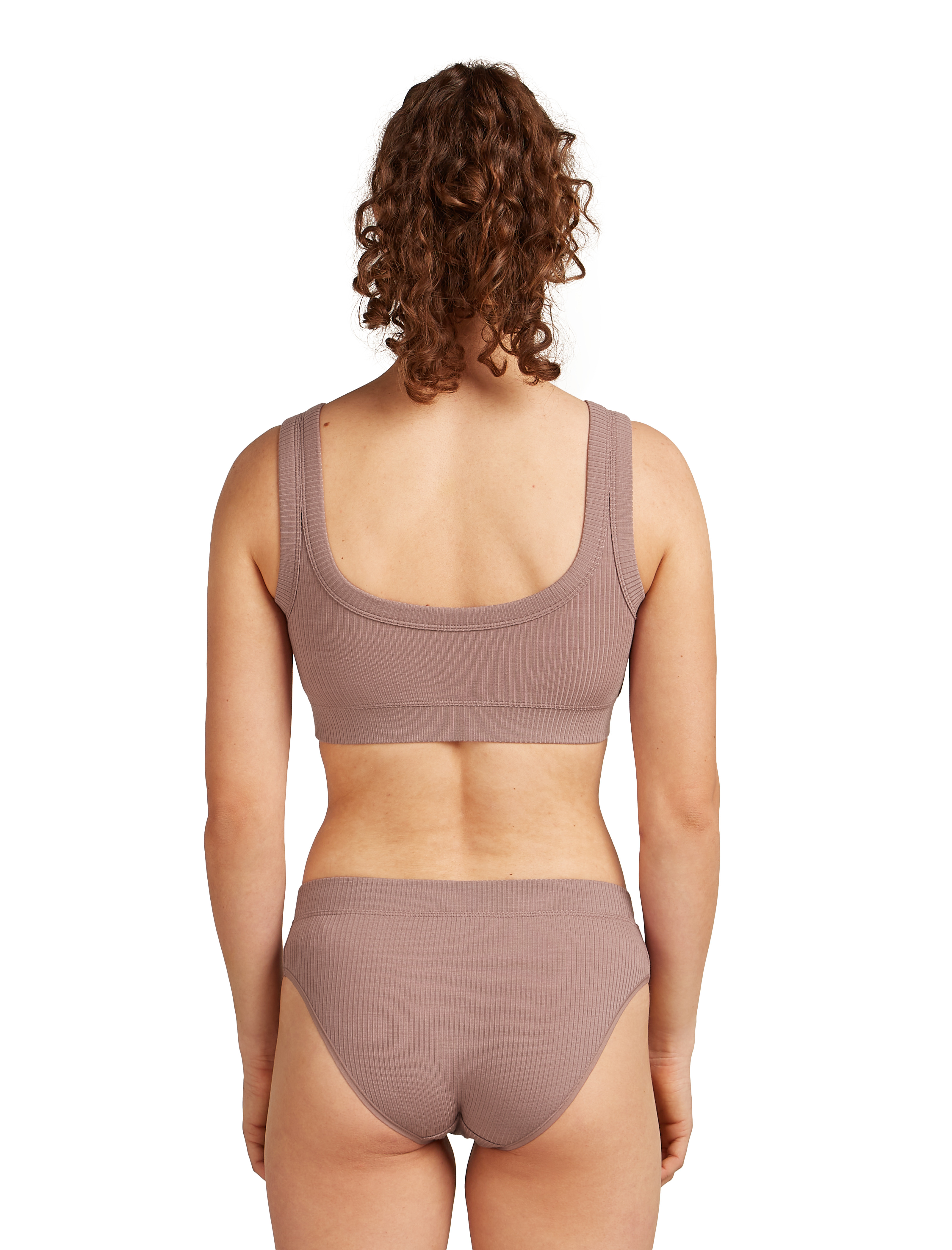 W Merino Blend Rib Lotus Bra