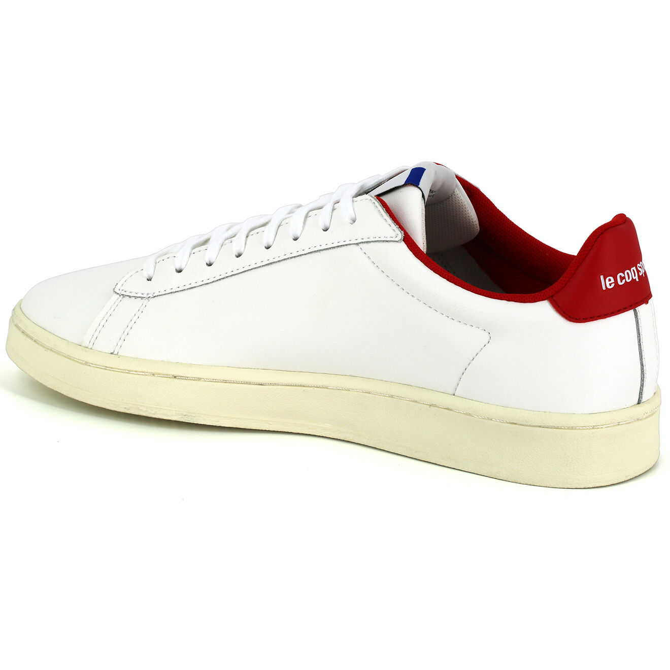 Le Coq Sportif Baskets en Cuir Classic Soft Made In France blanc/rouge