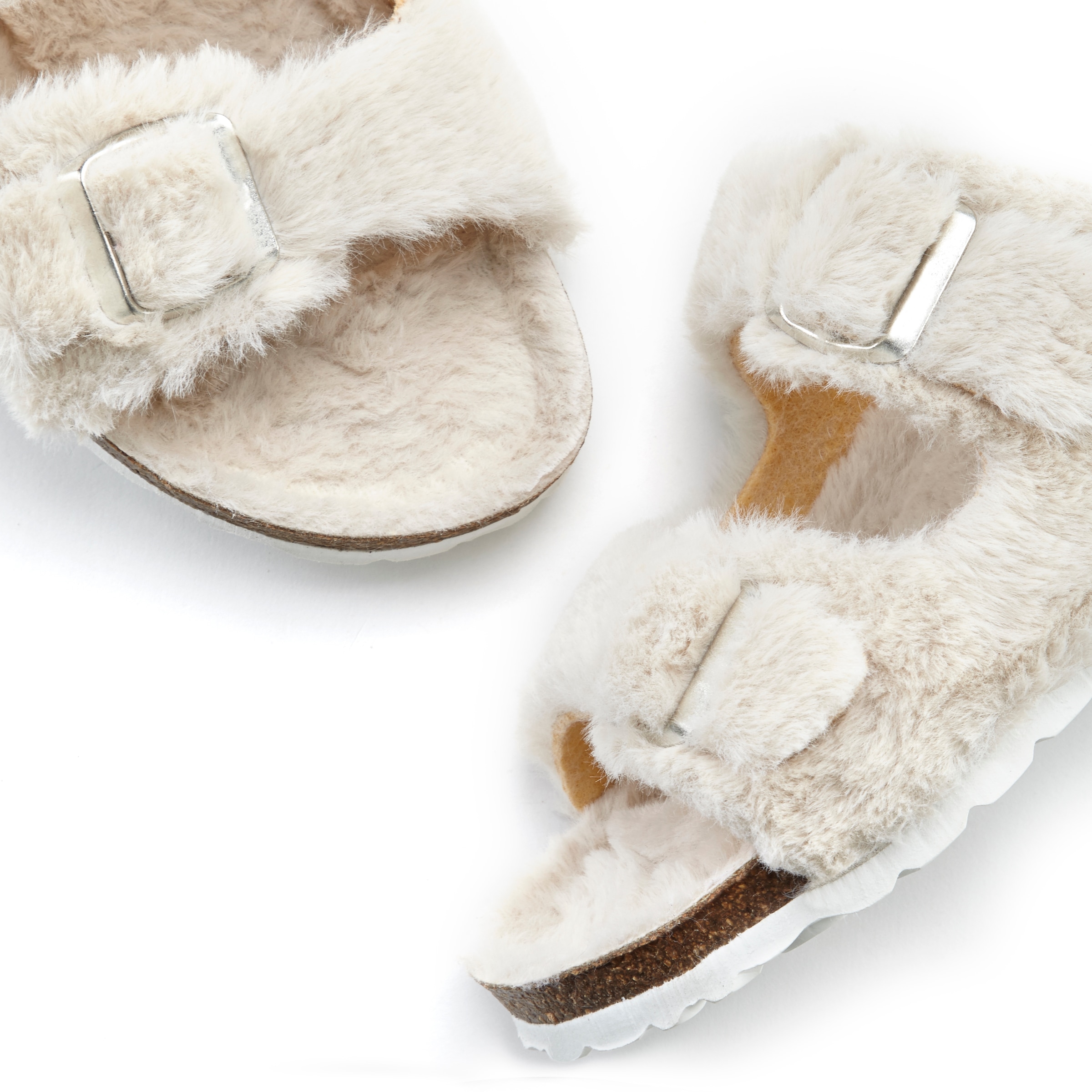 Vivance Hausschuh »Pantolette, Pantoffel,«  mit kuscheligem, warmen Fellimitat und Korkfussbett