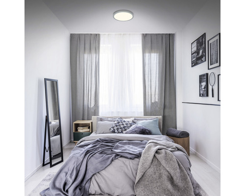 LED plafondlamp 18W 2000 lm 2700-6500 K CCT instelbare witte tinten Ø 28 cm Runa zilver + sterrenhemel, nachtlampfunctie, geheugenfunctie