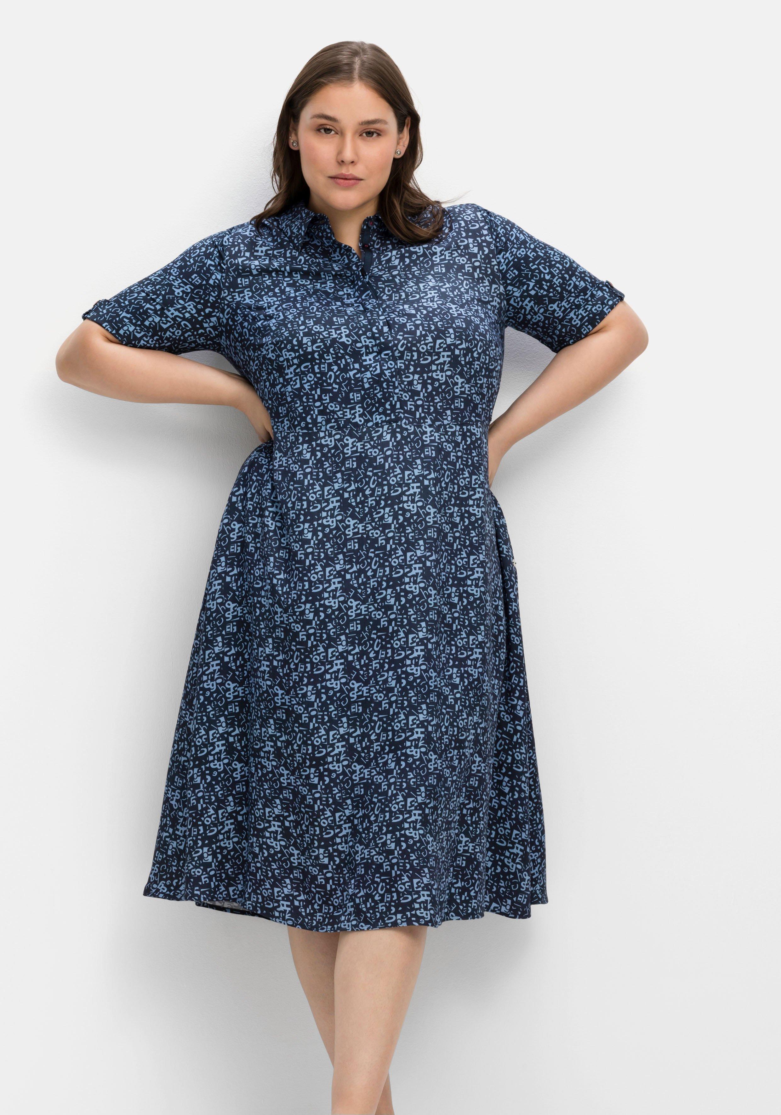 Blusenkleid in Maxilänge, mit Alloverprint