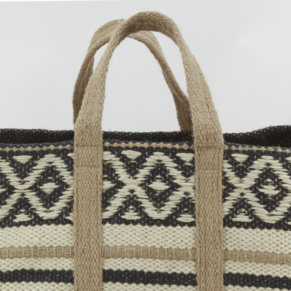 Sac à bûches en jute naturel et teinté