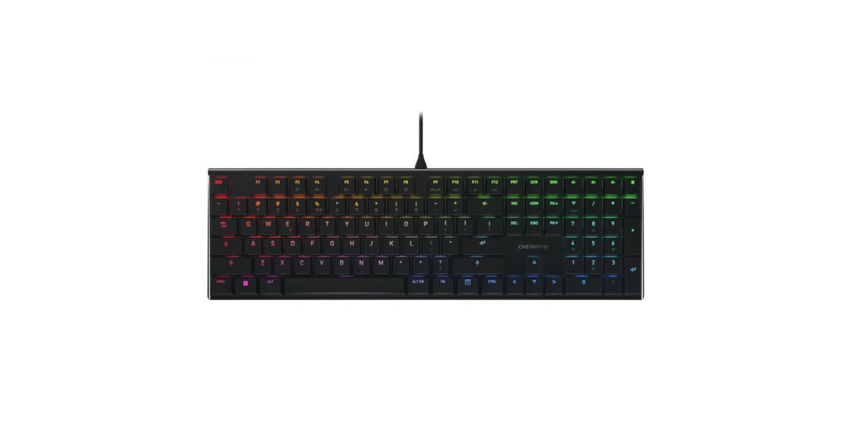 CHERRYMX 10.0N RGB, toetsenbord  (Zwart, EU lay-out (QWERTY), Cherry MX Low Profile Speed, RGB, ABS)