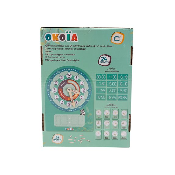 Horloge éducative en bois