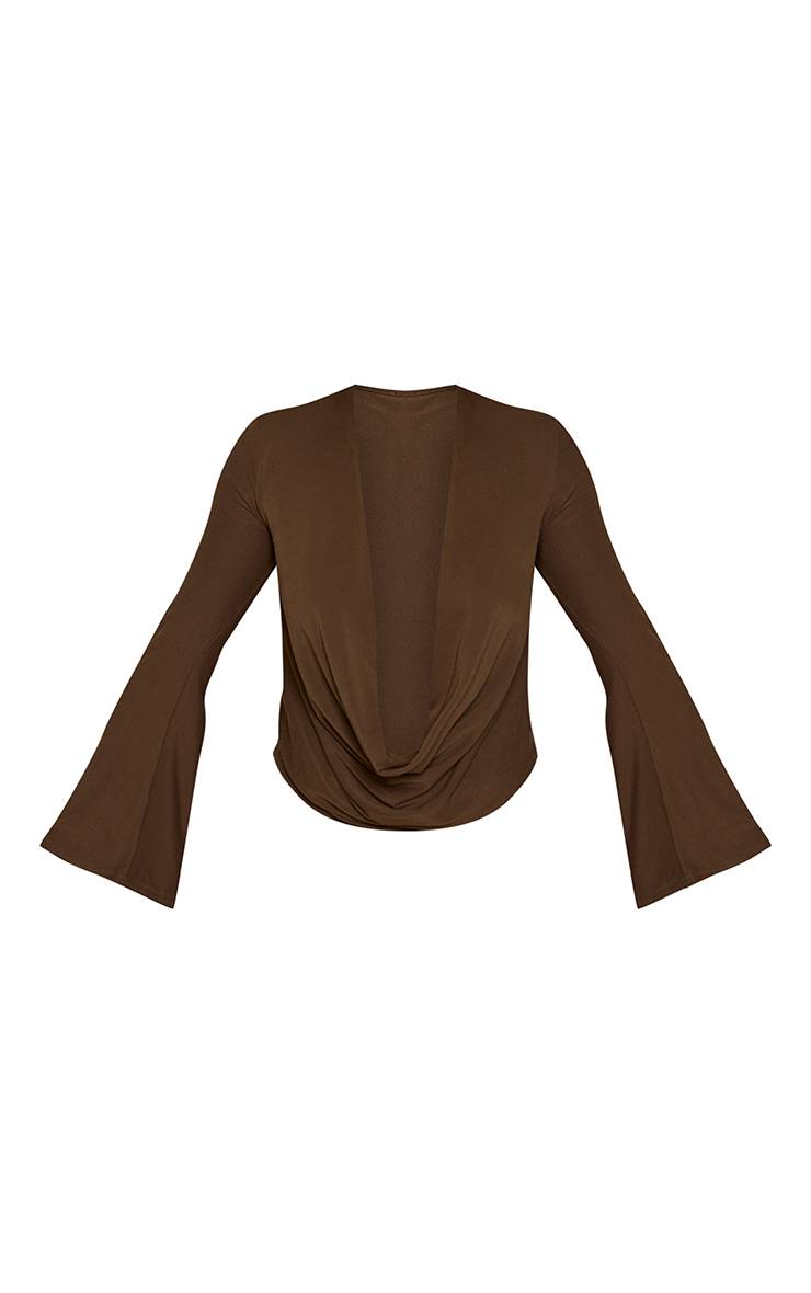 Vert Haut Drapé À Manches Longues Toucher Doux Shape Co-ord