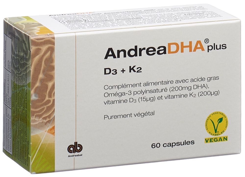 ANDREADHA plus Omega-3 Vitamin D3   Vitamin K2 Kaps vegan Blist 60 Stk