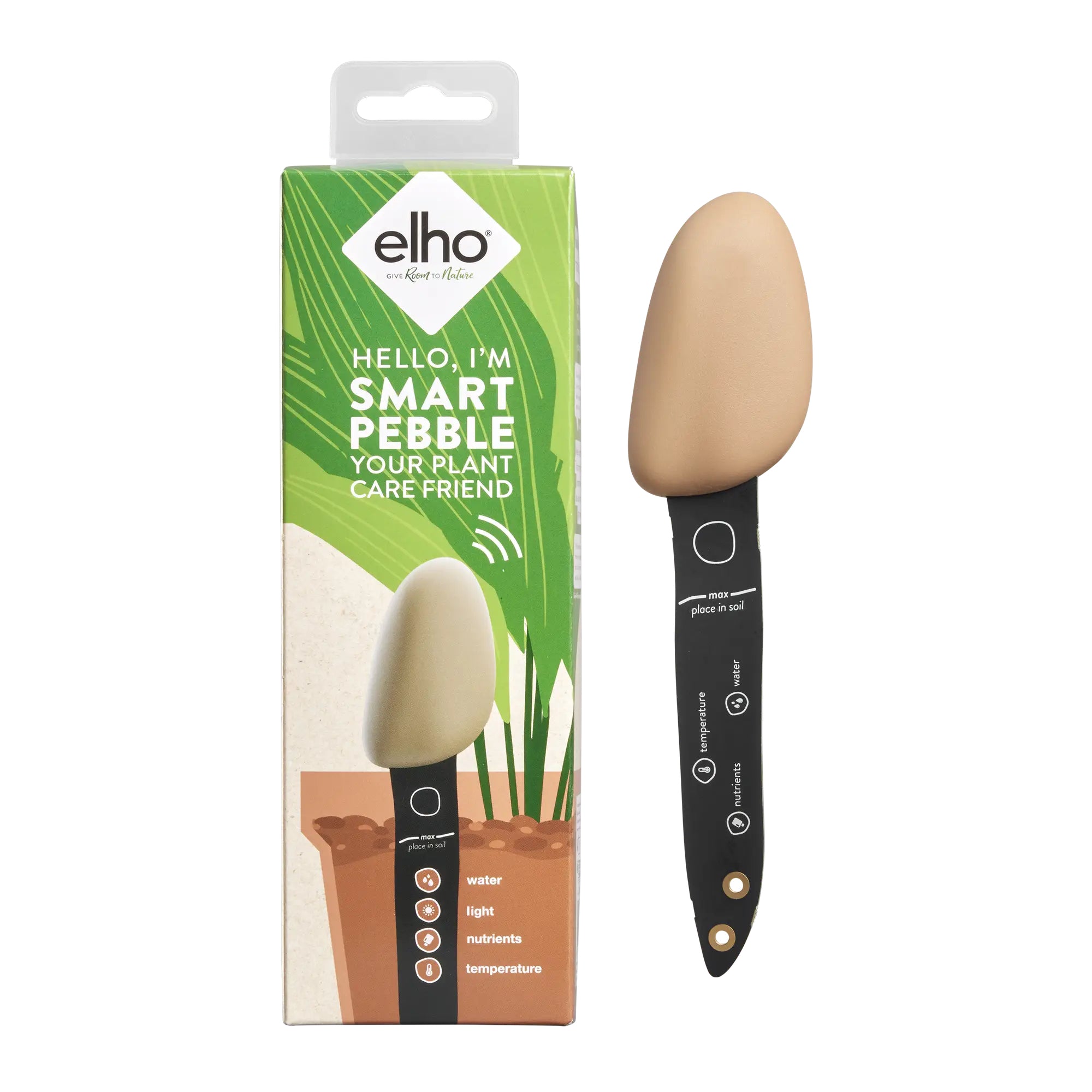 Elho Smart Pebble - Bruin - L 5 x B  x H 17 cm - Binnen