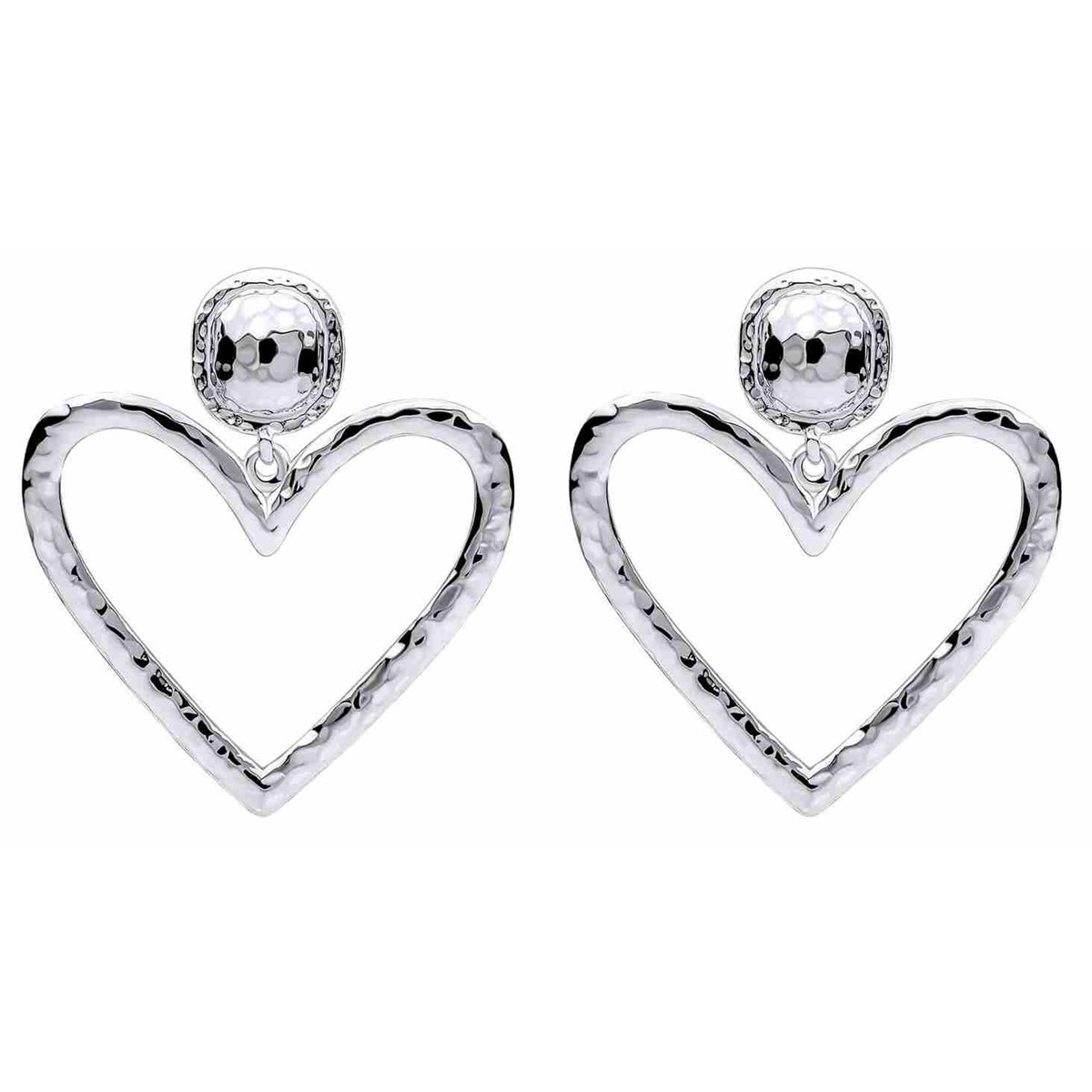 Boucle d'oreille coeur en argent 925