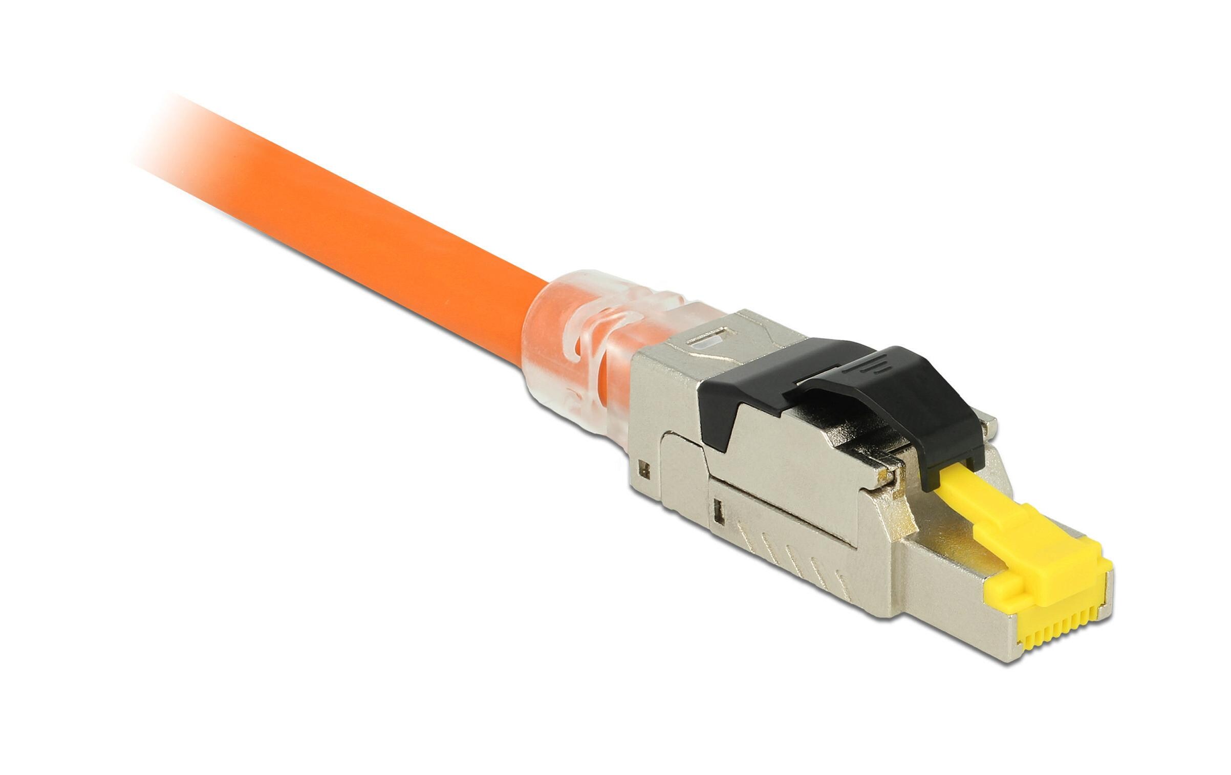 Stecker RJ45 Cat.8.1 Feldkonfektion, 1 Stück, AWG22-24Delock RJ45 Stecker feldkonfektionierbar Cat.8.1 Metall